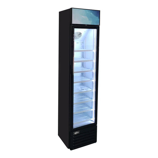 Omcan RS-CN-0145 slim display refrigerator alternate view