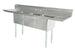 Omcan 25273 90 inch three tub stainless steel sink with two drainboards