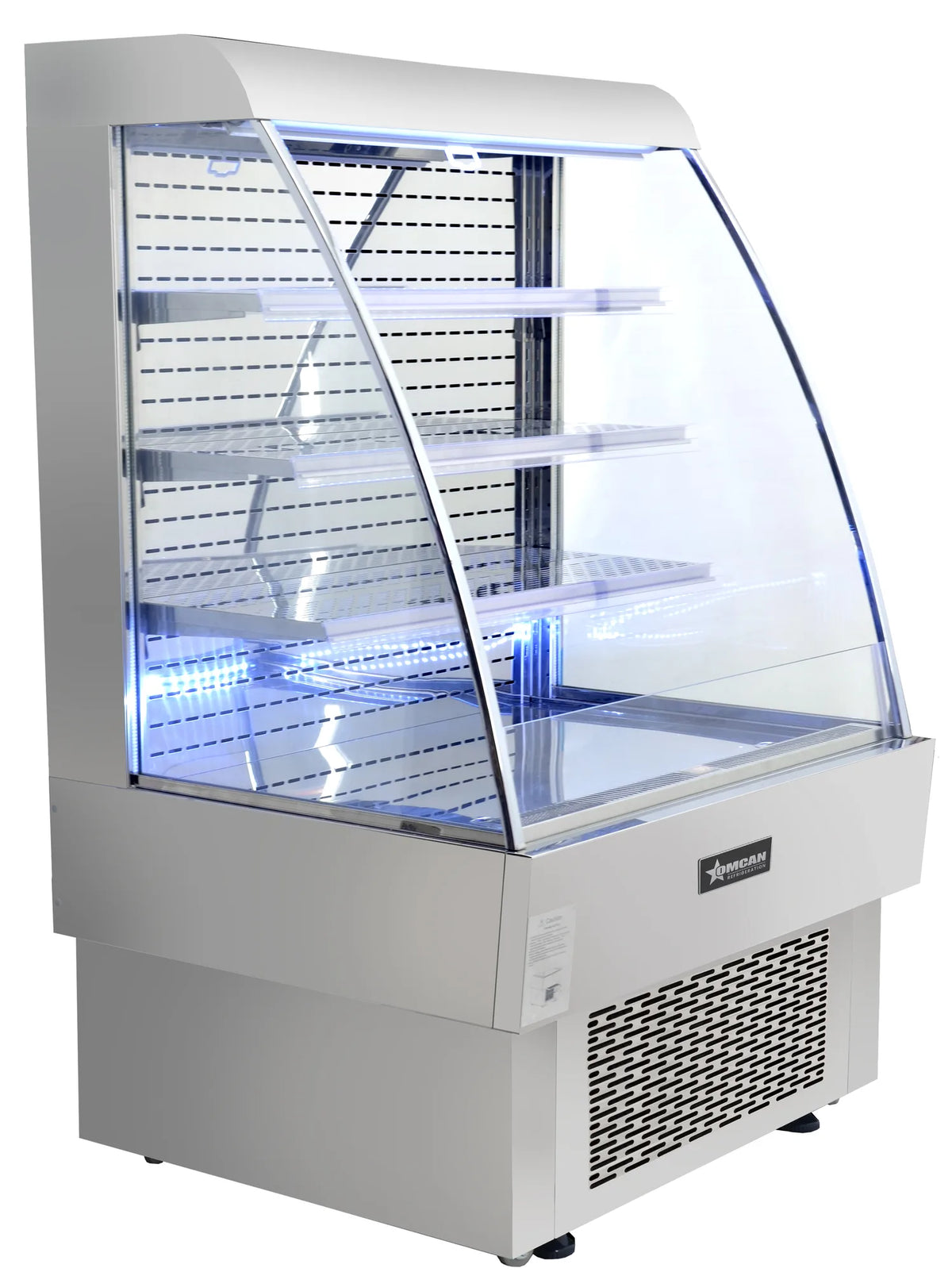 Omcan RS-CN-0380 39 inch stainless steel grab and go open refrigerated floor display showcase