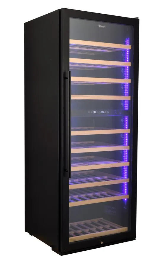 Omcan WC-CN-0275-D Vinovero 32 inch dual zone wine cooler 290 bottle black full glass door