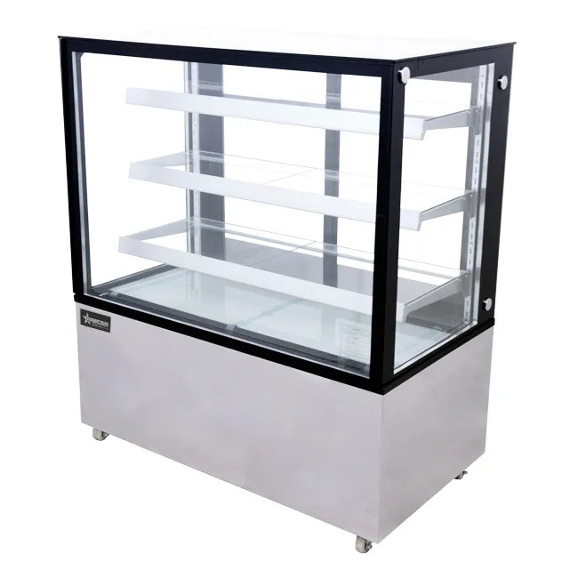 Omcan RS-CN-0371-S 48 inch square glass refrigerated floor display case