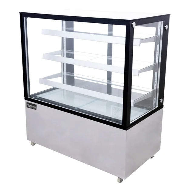 Omcan RS-CN-0371-S 48 inch square glass refrigerated floor display case