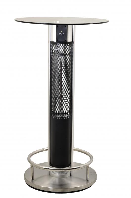 Omcan PH-CN-1100-T patio heater with tempered glass table and remote control