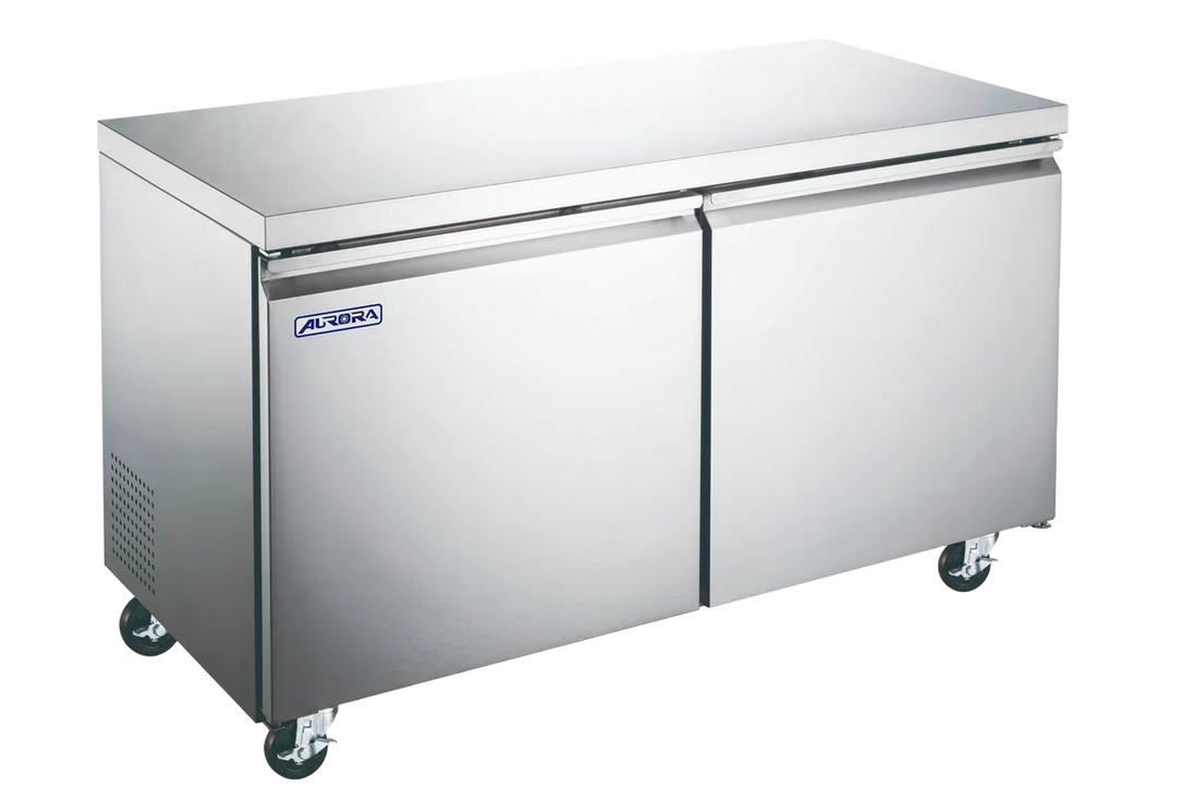 Omcan FR-CN-1219E-HC Aurora 48 inch two door stainless steel undercounter freezer