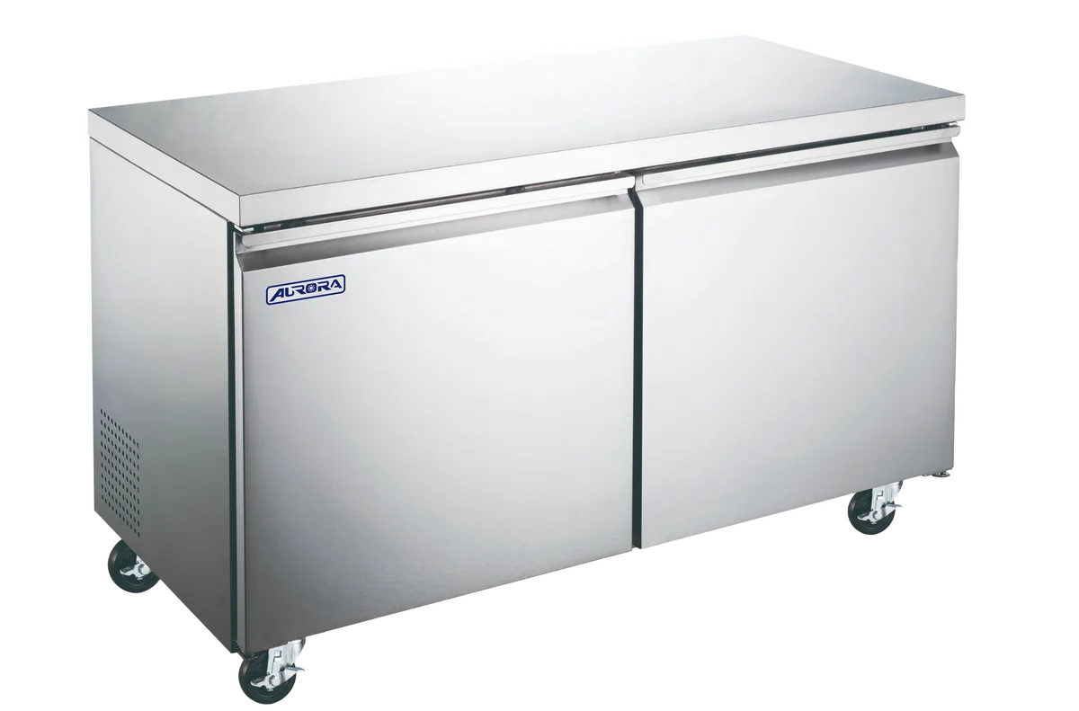 Omcan FR-CN-1219E-HC Aurora 48 inch two door stainless steel undercounter freezer