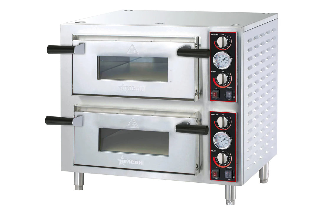 Omcan CE-CN-0018-D countertop double chamber pizza oven