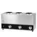 Omcan FW-CN-1603 triple bottle sauce warmer with three 32 oz squeeze bottles