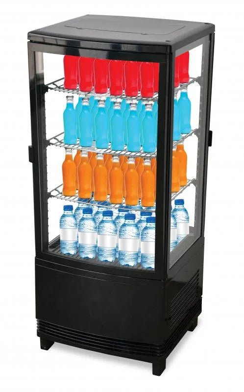 Omcan RS-CN-0078-D 17 inch black countertop pass through refrigerated display case