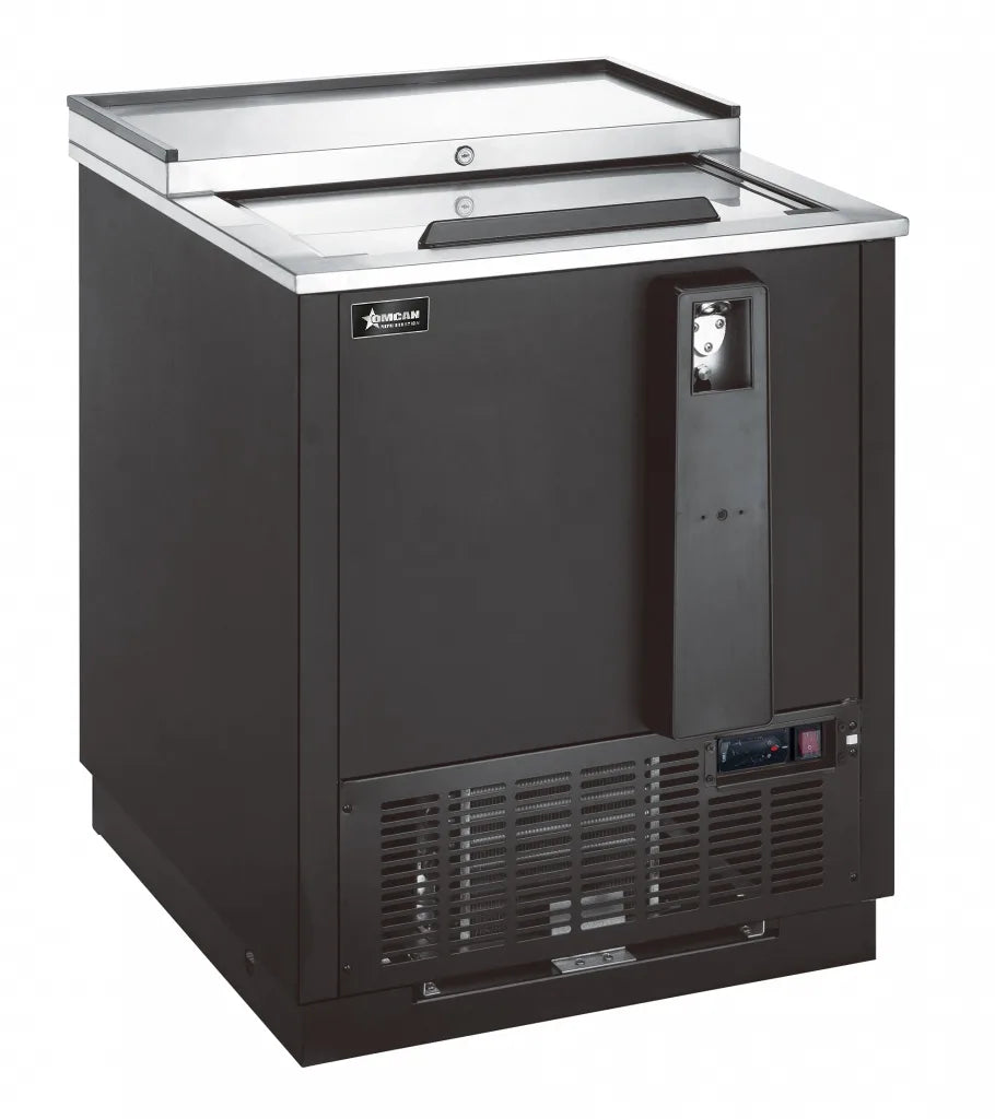 Omcan BB-CN-0005-HC 26 inch horizontal bottle cooler black vinyl exterior