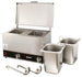 Omcan FW-CN-0252 stainless steel double sauce pot warmer two 2.5 L pots