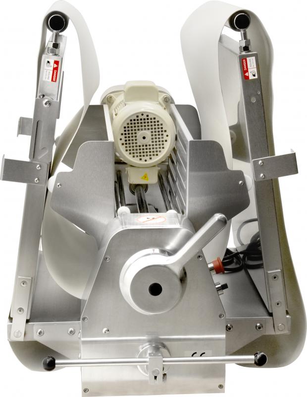 Omcan BE-CN-2083-CSS table top dough sheeter angle view