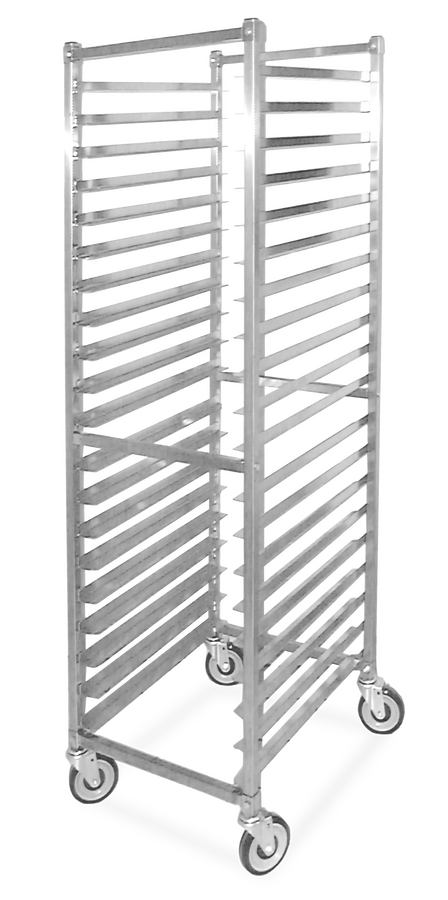 Omcan 23834 stainless steel flat top bun pan rack with 20 slides