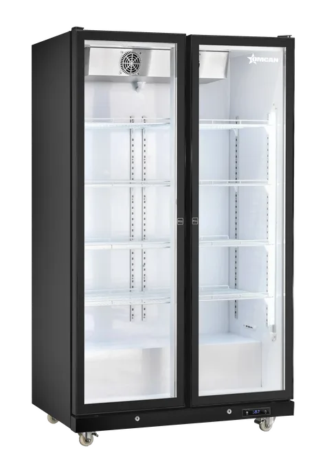 Omcan RE-CN-1000B 48 inch black two glass door display refrigerator