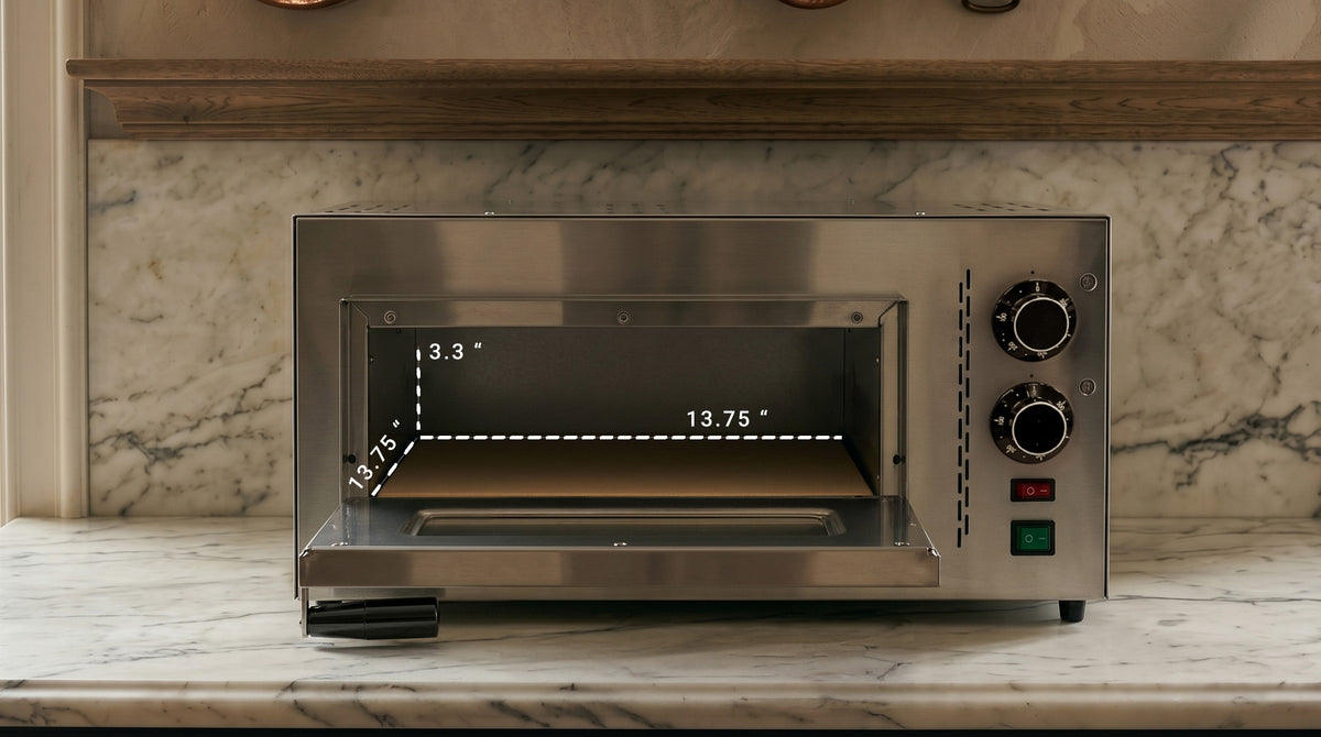 Omcan PE-IT-0005-110V pizza oven further view