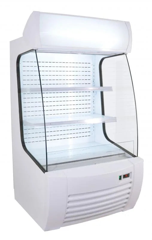 Omcan RS-CN-0360 open display case interior shelves