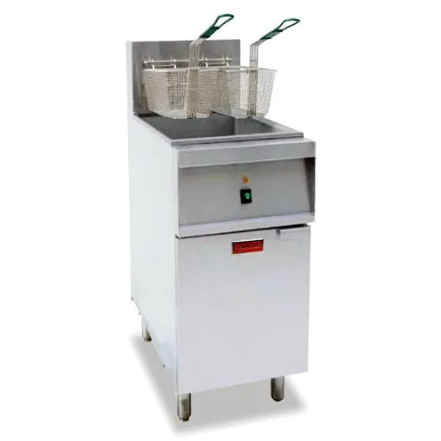 Omcan CE-CN-0040-208-1 40 lb electric floor fryer 208V single phase
