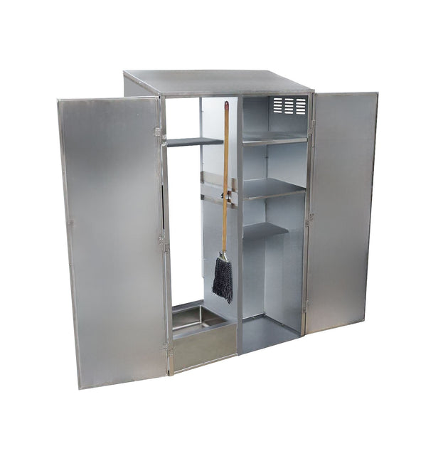 Omcan 48231 janitor cabinet with left mop sink and service faucet