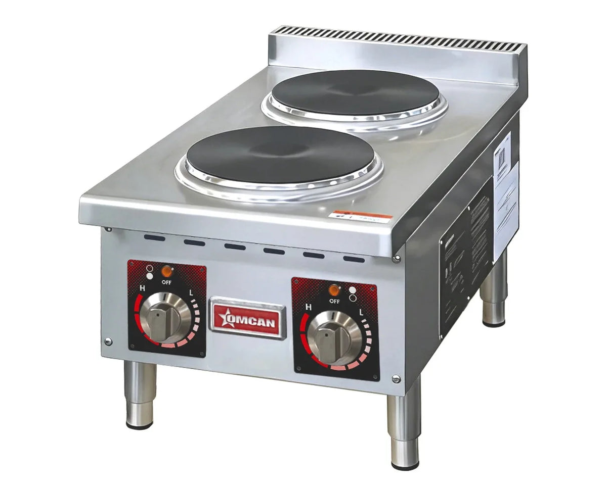 Omcan CE-CN-EHP15 208 countertop electric hot plate with two burners