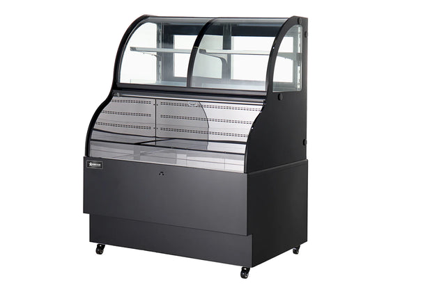 Omcan RS-CN-0348 36 inch black dual service open refrigerated floor display case
