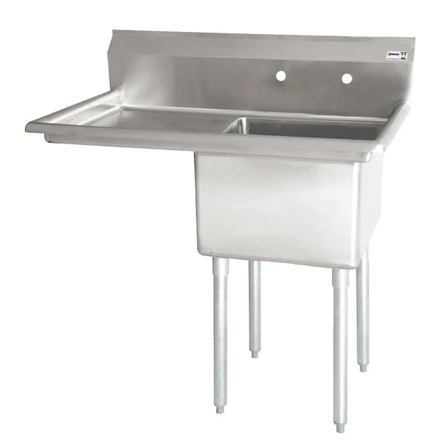 Omcan 25253 one tub stainless steel sink with left drainboard