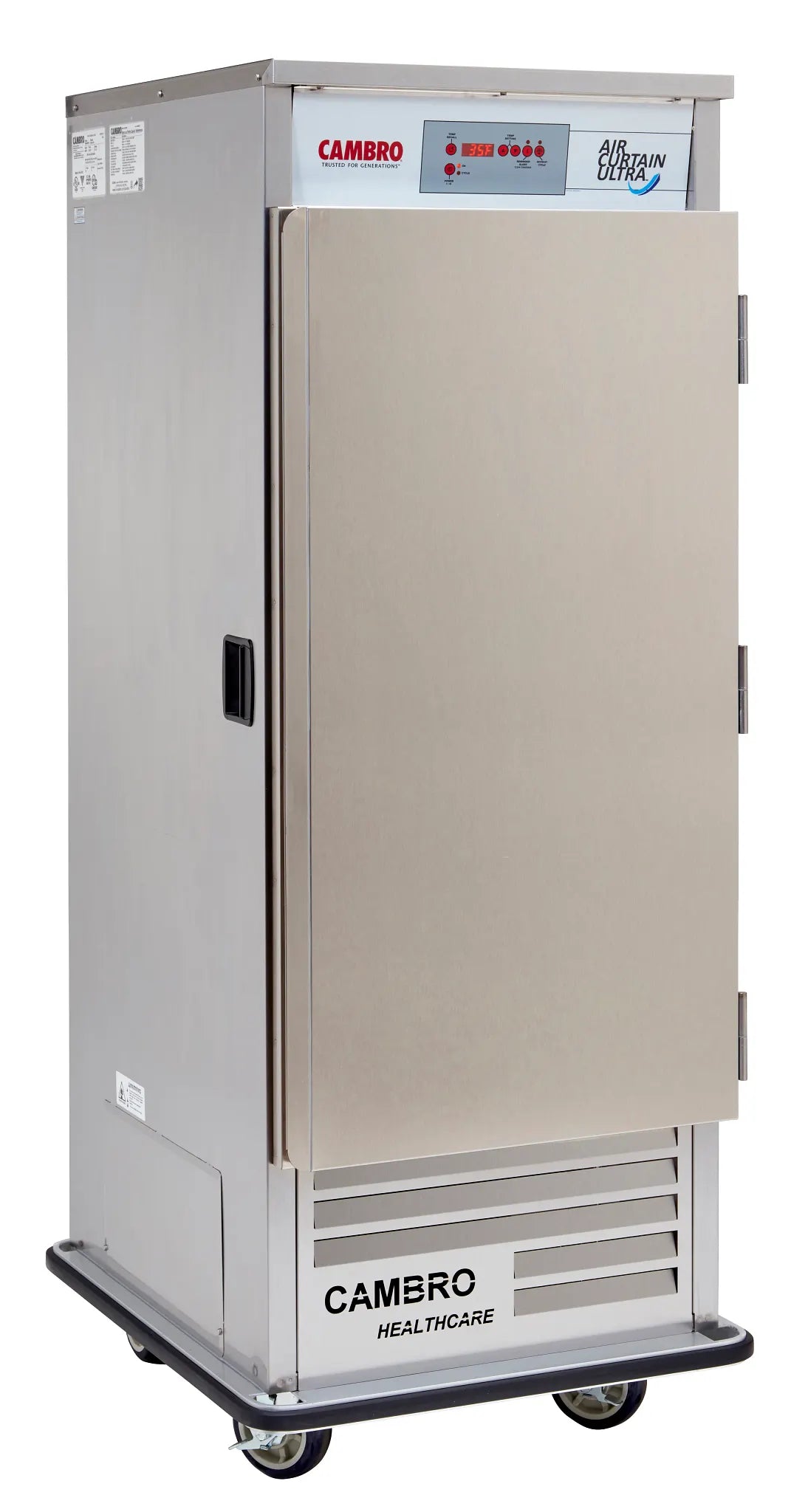 Cambro ACU1826L000 Air Curtain Ultra left swing mobile refrigerated cart