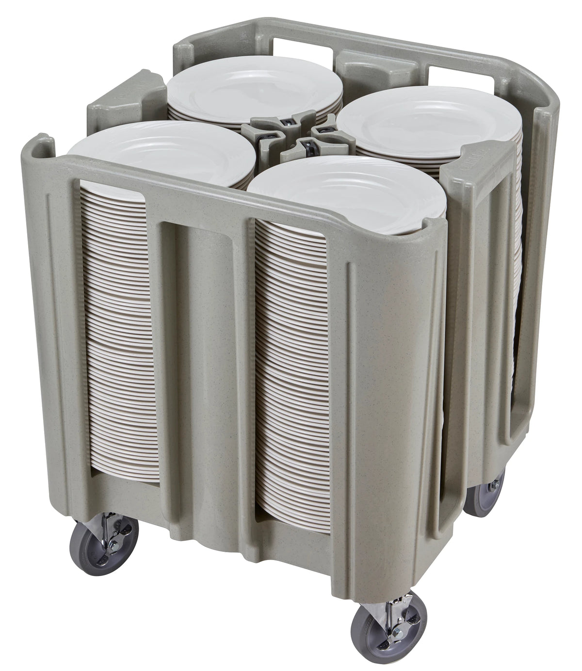 Cambro ADCSC480 speckled gray S-Series compact 4 tower dish caddy