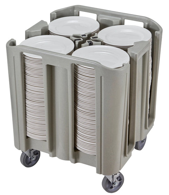 Cambro ADCSC480 speckled gray S-Series compact 4 tower dish caddy