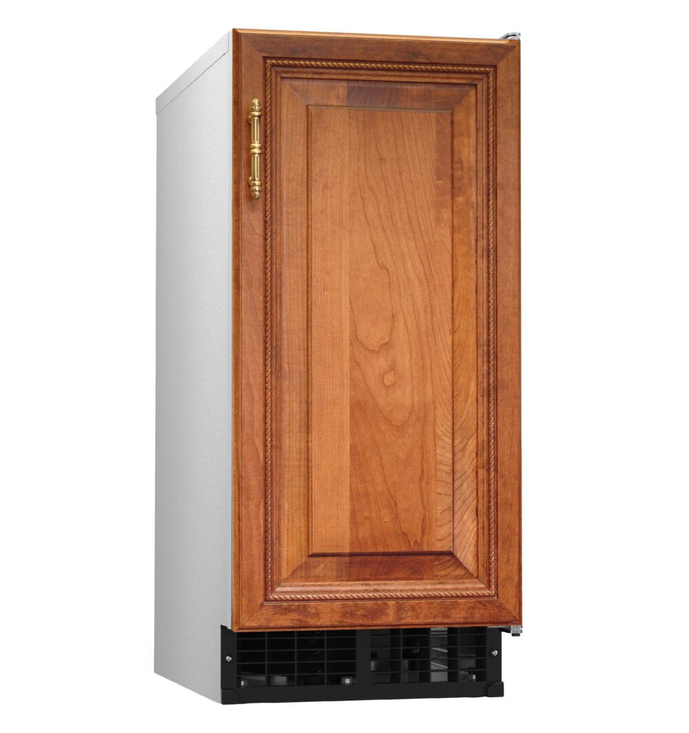 Hoshizaki AM-50BAK-DS cabinet-ready undercounter top hat cube ice machine with built-in bin