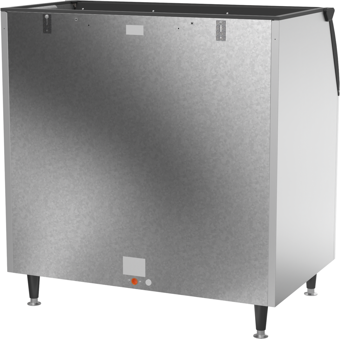 Ice-O-Matic B110 48 inch ice storage bin, 854 lb capacity, rear left angle view