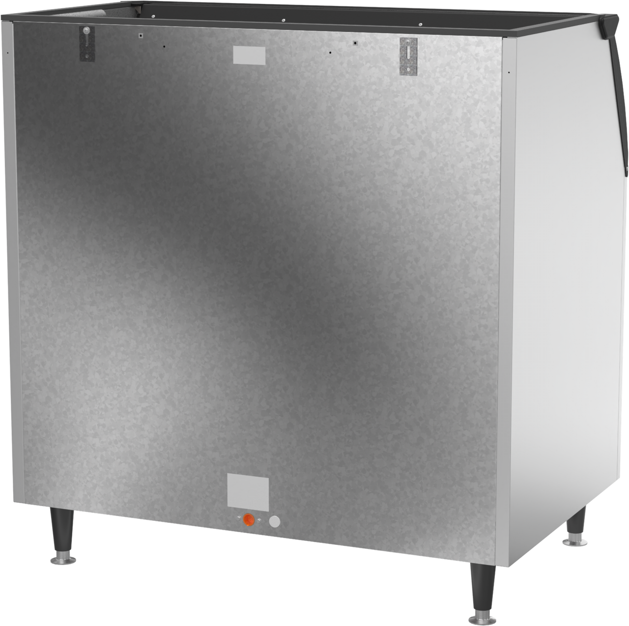 Ice-O-Matic B110 48 inch ice storage bin, 854 lb capacity, rear left angle view