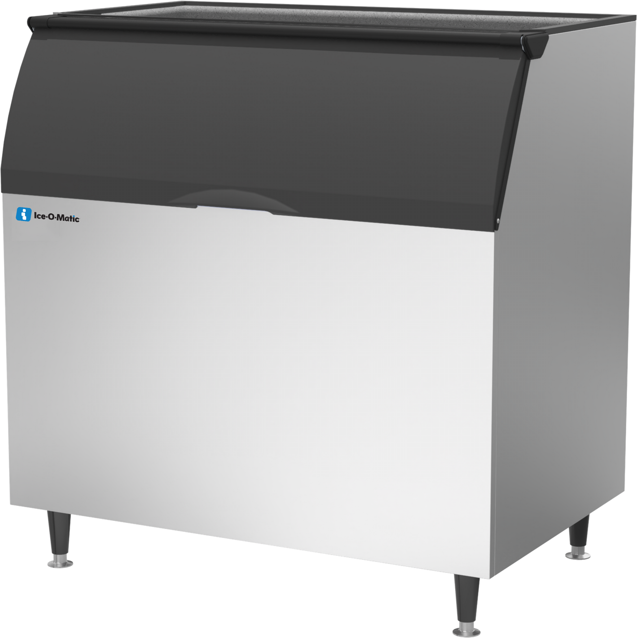 Ice-O-Matic B110 48 inch ice storage bin, 854 lb capacity, right angle view