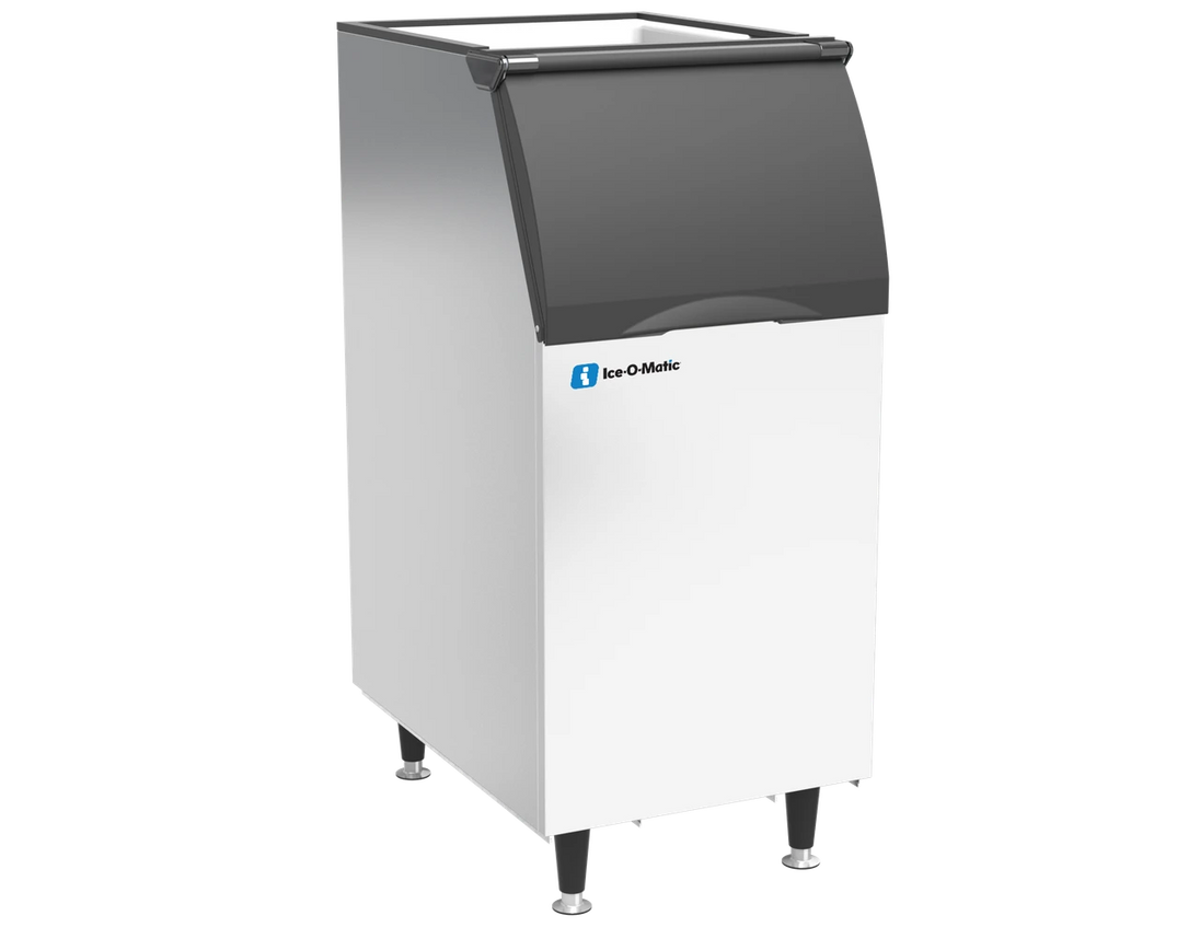 Ice-O-Matic B42 22 inch ice storage bin, 351 lb capacity, left angle view