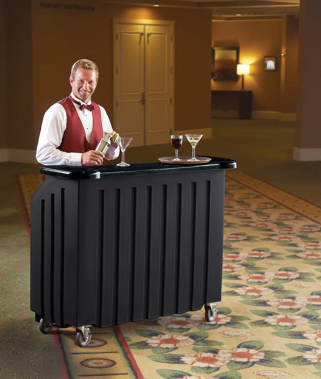 Cambro BAR540DS670 small portable beverage bar Designer Decor Black