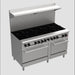 BakeMax BAS60O 60 Inch Gas Range with 10 Open Cast Iron Burners and 2 Ovens — Supplyza