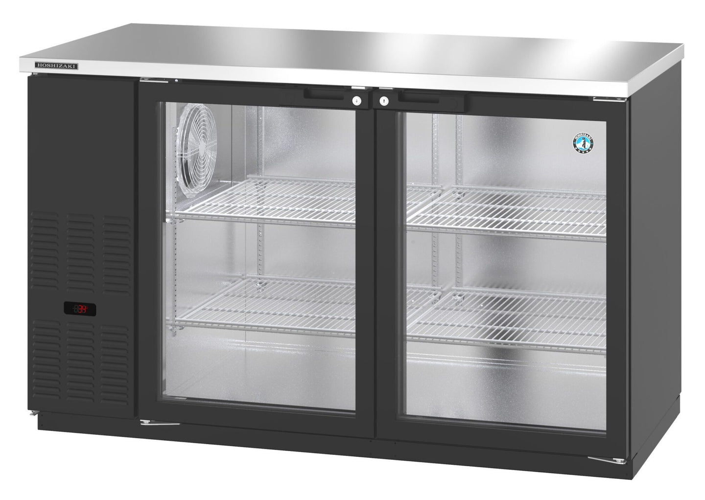 Hoshizaki BB59-G two-section glass door back bar refrigerator