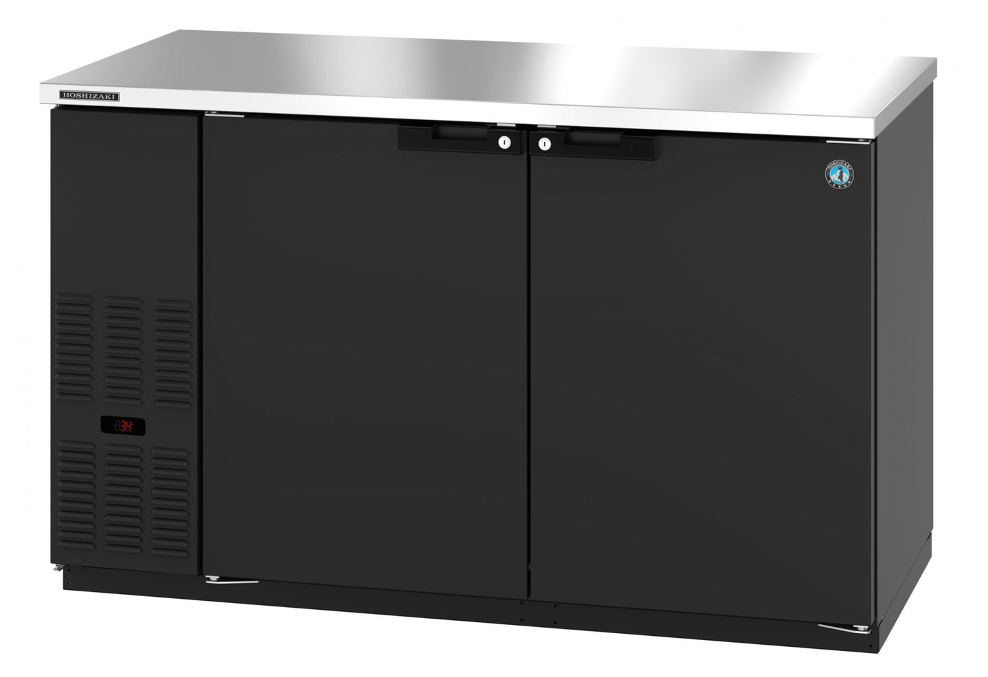Hoshizaki BB59 two-section back bar refrigerator with solid doors