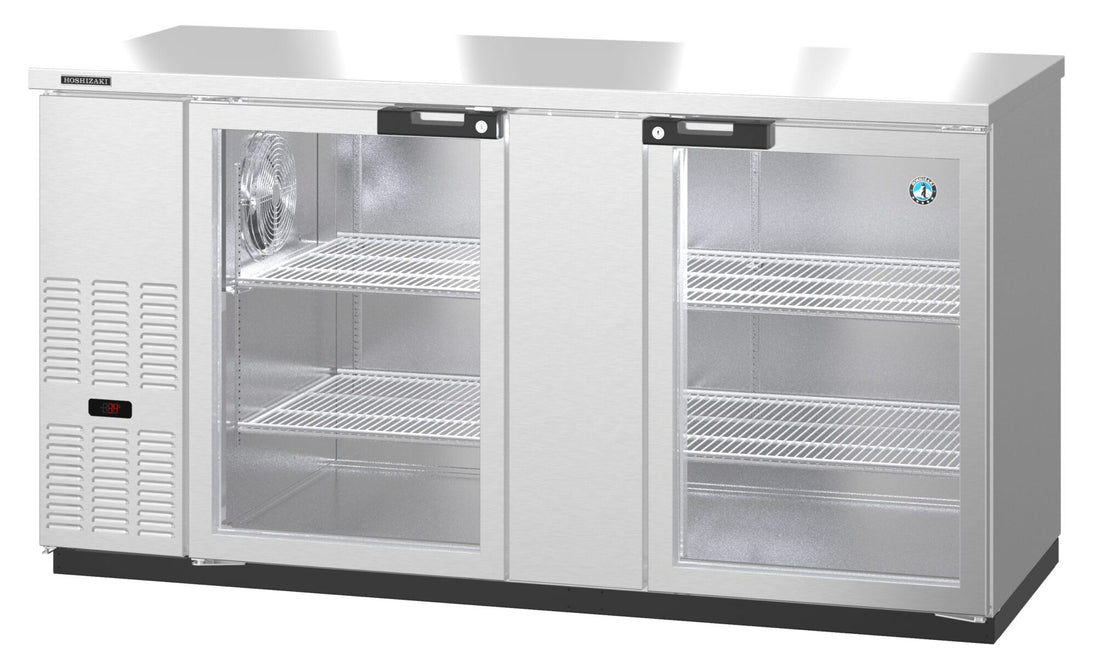 Hoshizaki BB69-G-S stainless steel glass door back bar refrigerator