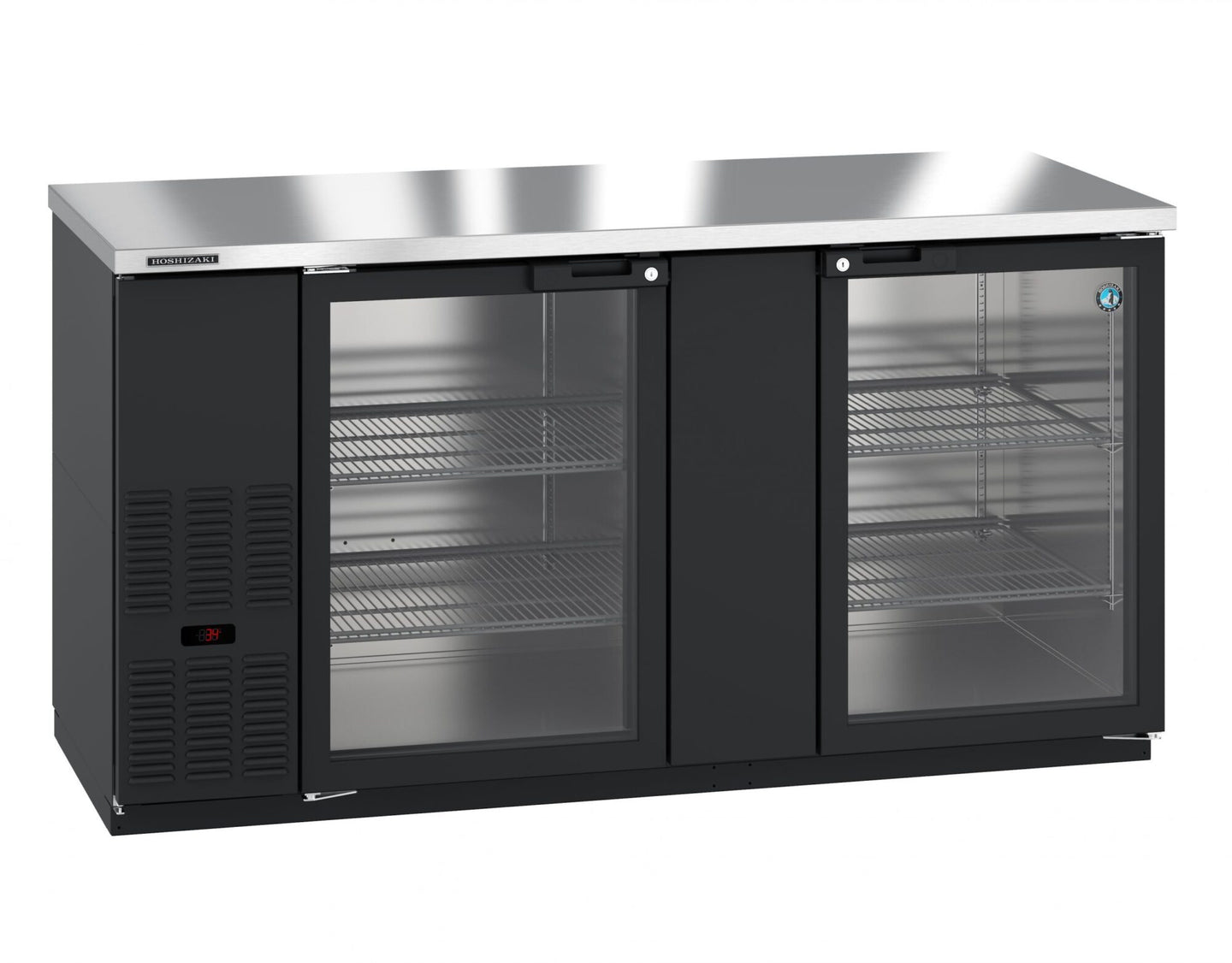 Hoshizaki BB69-G glass door back bar refrigerator right side view