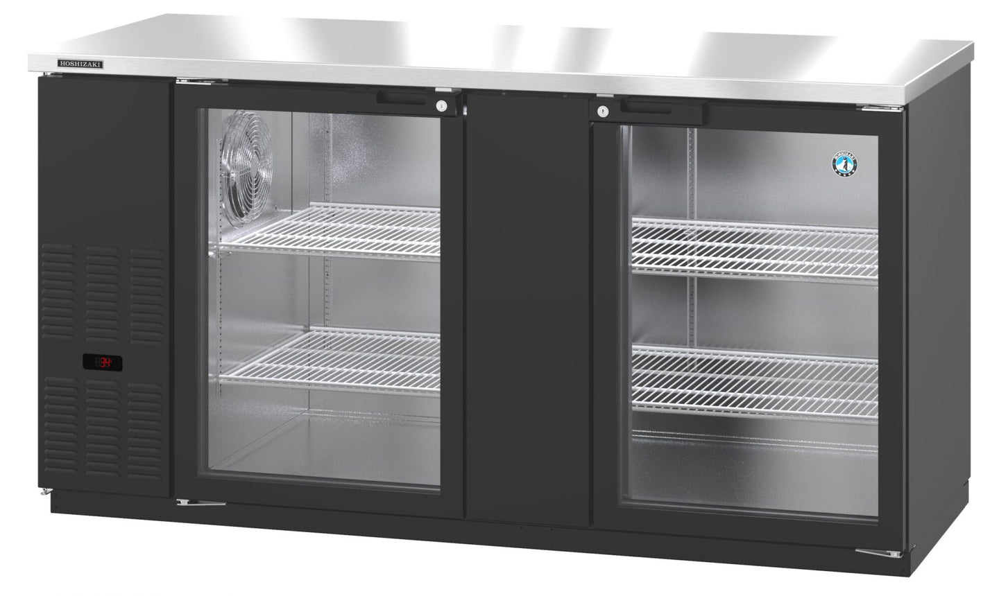 Hoshizaki BB69-G two-section glass door back bar refrigerator