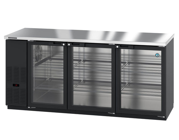 Hoshizaki BB80-G three-section glass door back bar refrigerator