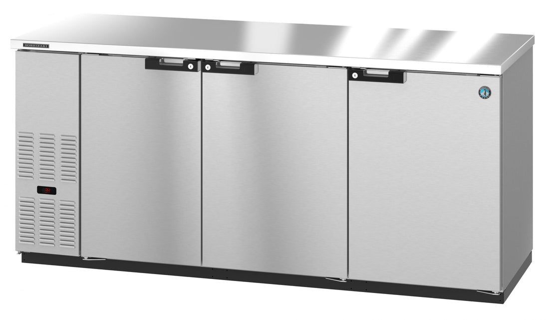 Hoshizaki BB80-S stainless steel three-section solid door back bar refrigerator