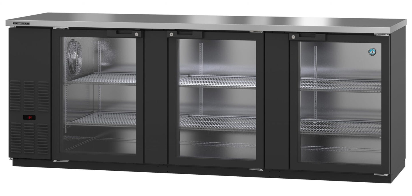 Hoshizaki BB95-G three-section glass door back bar refrigerator