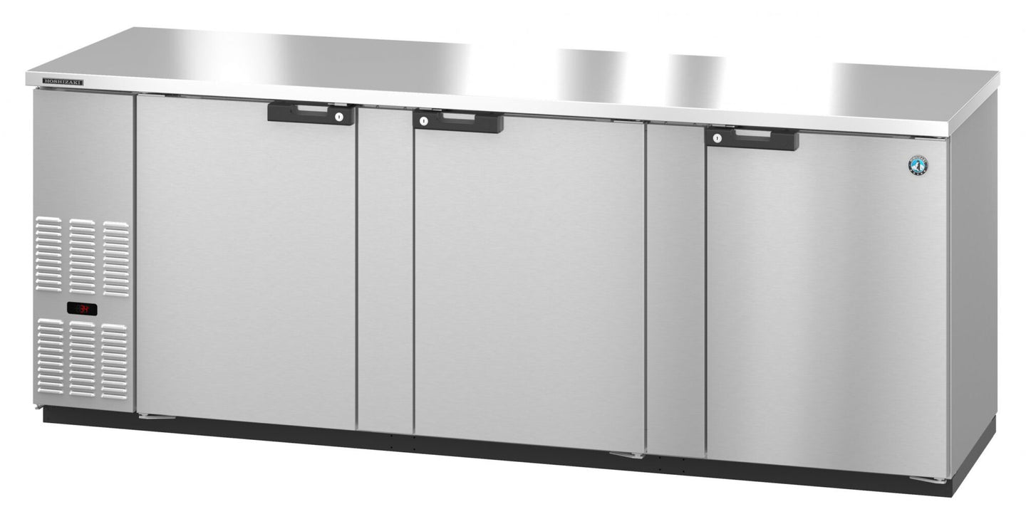 Hoshizaki BB95-S stainless steel three-section solid door back bar refrigerator