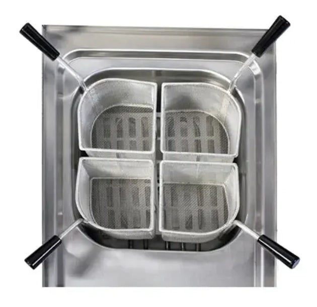 BakeMax BM6ME010 15 Inch Pasta Cooker Electric with 10 Liter Tank Stainless Steel — BakeMax manufacturer photo, top view
