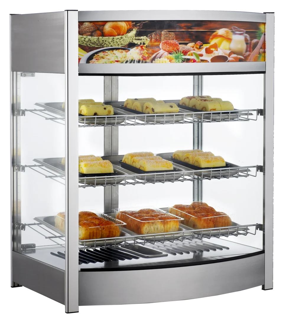 BakeMax BMCBF25 25 Inch Heated Display Case Full Service Countertop Stainless Steel and Glass — BakeMax manufacturer photo, with product