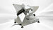 BakeMax BMMSM10 20 Inch Manual Meat Slicer Anodized Aluminum with Gravity Feed — BakeMax manufacturer photo, back right view
