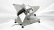 BakeMax BMMSM10 20 Inch Manual Meat Slicer Anodized Aluminum with Gravity Feed — BakeMax manufacturer photo, back right view