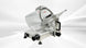 BakeMax BMMSM10 20 Inch Manual Meat Slicer Anodized Aluminum with Gravity Feed — BakeMax manufacturer photo, front left view