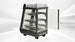 BakeMax BMTSC14 14 Inch Titan Series Heated Display Case Countertop Self Service — BakeMax manufacturer photo, rear view with door open