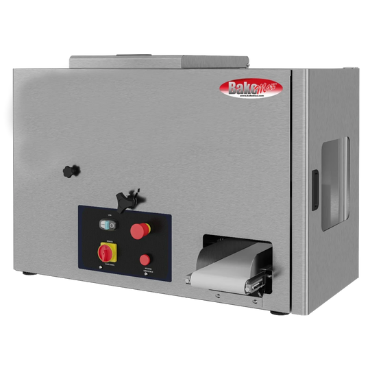 BakeMax BMCCD01 26 Inch Countertop Dough Divider with Four Scaling Cones — BakeMax manufacturer photo, countertop continuous automatic dough divider